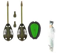 Cage à appâts pour pêche à la carpe avec design en alliage de zinc et poids intégré pour eau douce, vert, 30 g (A)