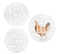 Cage à boules de poulet - Lot de 3 cages à grillage portatives, matériau PVC, oiseaux de niche d'extérieur sûrs, pigeons, poussins, hamsters, lapins | Parfait pour le logement sûr des animaux