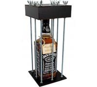 Cage à Bouteille - Casse-Tête en Bois et Métal pour Bouteille d’Alcool - Cadeau Original Homme - Porte-Bouteille Puzzle - Idée Cadeau Anniversaire, Noël, Mariage, Retraite (Noir)
