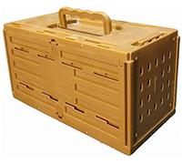 Cage à cacatoès, cage à oiseaux carrée, facile à transporter, cage de transport pour petits oiseaux, cage à oiseaux en plastique marron, cage portative pour étourneaux