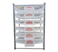 Cage à cailles avec système d'alimentation, entretien facile, boîtier pour volaille pour une agriculture efficace, design durable pour un nettoyage facile et un gain de place