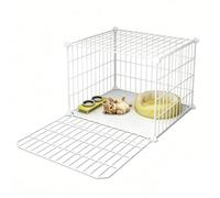 Cage à Chat à 2 Ou 3 Niveaux pour Grand Chats,D'intérieur avec Litière, Enclos avec Hamac, Gamelle Et Cage en Fil De Fer Détachable pour Petits Animaux (A-45x35x35cm)