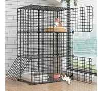 Cage à Chat d'intérieur Amovible en Fil métallique pour Balcon, chatterie, Cochon d'Inde, Habitat pour Petits Animaux, Arbre à Chat, idéal pour 1 à 2 Chats, clôture extérieure pour Chat, air