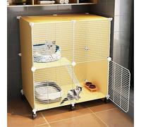 Cage à Chat DIY à 2 Niveaux, enclos pour Parc pour Animaux de Compagnie, Caisse de chenil pour Chaton en Fil métallique détachable, pour Lapins et Petits Animaux (Couleur : Deluxe Package, Taille :