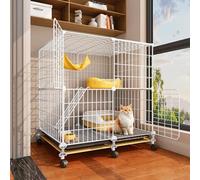 Cage à Chaton pour Chats d'intérieur, Cage d'intérieur pour Petit Animal, Enclos Extérieur pour Chat avec roulettes for Chiots, Furets, Hérissons(73x47x82cm/28.7x18.5x32.3in)