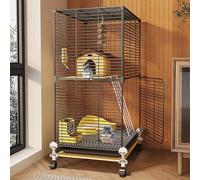 Cage à chinchilla en métal d'intérieur, amovible, multicouche, grand espace, maille en fer cryptée, adaptée aux petits animaux de compagnie (37 x 37 x 82 cm)