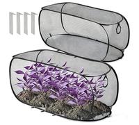Cage à fruits pop-up pour fraises et myrtilles, tente de protection des plantes contre les oiseaux et les écureuils, barrière pliable en maille pour animaux avec fermeture éclair (1, noir, 2 pièces)