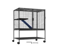 VEVOR Cage à furet en métal roulante 920 mm, grande cage pour petits animaux à 2 niveaux avec rampe et plateau, pour rats de compagnie, hamster, cochon d'Inde, chinchilla, écureuil, hérisson, lapin
