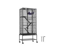 VEVOR Cage à furet en métal roulante 1755 mm, grande cage pour petits animaux à 4 niveaux avec rampes et plateau, pour rats de compagnie, hamster, cochon d'Inde, chinchilla, écureuil, hérisson, lapin