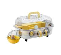 Cage À Gerbille - Habitat Transparent Détachable À 2 Niveaux - avec Tunnel Et Roue Silencieuse Cage pour Souris 37x25x22 cm,pour Exercice Litière Repos Cachette Sommeil Gerbille