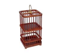 Cage à grillons pour Reptiles Cage à sauterelles Double Couche en Bois Massif, Crochet Classique cuivre Pur Fait la Main(Red)