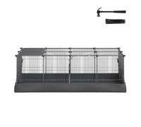 Cage à hamster, 123 x 63 x 41,5 cm, 20 Panneaux, Cage à Lapin, Tapis Imperméable, Double Porte, Noir