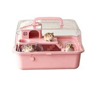 Cage à hamster - 30,5 cm transparente, enclos à roulettes, habitat transparent pour petits animaux de compagnie, approvisionnement intérieur pour la maison | Boîtier transparent de douze pouces doté d