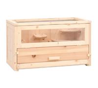 Cage à hamster 60 x 30 x 35 cm bois massif de sapin marron Helloshop26 02_00416