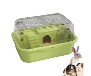 Cage à hamster à plusieurs étages - Grand enclos pour rongeurs avec 2 niveaux, tubes de raccordement, plate-forme et équipement complet - Espace de vie spacieux pour hamsters nains, souris colorées et