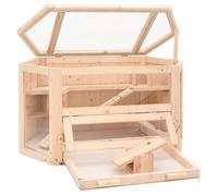 vidaXL Cage à hamster Bois massif de sapin 80x40x43 cm Intérieur Montage facile Beige