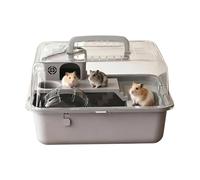 Cage À Hamster - Boîte À Literie pour Hamster, Habitat pour Souris, Cage Po | Cage à Hamster de 12 pouces avec boîtier de de bouteille d'eau, étui de transport transparent pour maison de hérisson syr