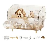 Cage à Hamster en Acrylique avec Tous Les Accessoires, Maison à 2 Couches avec visualisation entièrement Transparente, Cage à Souris Ouverte sur Le Dessus for Souris de Compagnie(C)