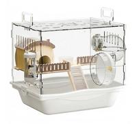 Cage à Hamster en Acrylique - Habitat Transparent pour Hamster avec cachette en Bois, Roue de Course, Bouteille d'eau et Accessoires complets pour Hamsters Nains, gerbilles