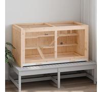 Cage à hamster en bois de sapin massif (non traité) 89,5 x 45 x 45 cm - Habitat naturel et durable pour petits animaux - Contreplaqué revêtu de PVC pour un nettoyage facile