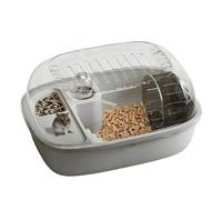 Cage à Hamster Enclos Transparent Portable Pratique avec Couvercle Ouvrable