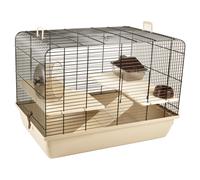 Cage À Hamster Flamingo Milo 2 Beige 58x38x42 Cm 2 Étages Accessoires