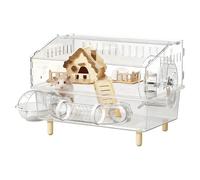 Cage à Hamster Grande, Cage à Hamsters de Luxe à Double Couche, Petite boîte d'élevage d'animaux de Compagnie Transparente, Ensemble de clôtures de Chauffage pour Hamsters de 9 pièces, Desi