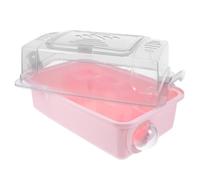 Cage à Hamster Portable Valise Transparente, Vue Panoramique Rose | Hamster et Gerbille, Plastique Léger, Usage Maison ou Voyage, Format Compact, Multifonction