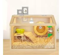 Cage à hamster résistante aux mastications, grand habitat pour hamster, vision panoramique, fenêtre de toit ouvrable, pour cochon d'Inde, chinchilla