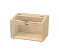 PawHut Cage à Hamster en Bois, Cage à Souris avec Couvercle ouvrable, fenêtre en Acrylique et Trous de Ventilation pour Hamsters Nains et gerbilles, 55 x 35 x 35 cm, Effet Bois Naturel