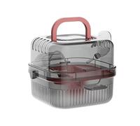 Cage à Hamster - Stop à l'anxiété liée au Stress en Voyage pour Animaux de Compagnie, Habitat Rose Double Couche Portable, léger 950 g, Roue pour Bouteille d'eau