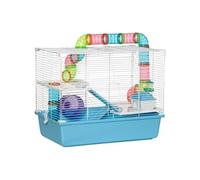 PawHut Cage Hamster 3 Niveaux avec Tunnel, Roue, Maisonnette, Échelles et Biberon Aosom France