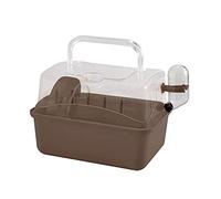 Cage à Hamsters Mallette de Voyage Hamster Oiseau Perroquet Cage Transport équipement sortant Portable for Petits Animaux Chinchilla écureuil(Bruin)