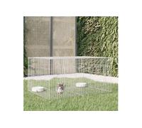 vidaXL Cage à lapin 2 panneaux 110x79x54 cm fer galvanisé Clapier Enclos 171568