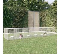 Cage à Lapin 2 Panneaux 110x79x54 cm Fer Galvanisé Clapier Enclos Parc vidaXL