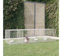 Cage à Lapin 2 Panneaux 110x79x54 cm Fer Galvanisé Clapier Enclos Parc vidaXL