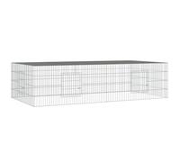 Cage à Lapin 2 Panneaux 220 x 110 x 55 cm Fer galvanisé Argent 02_0041686
