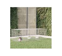 vidaXL Cage à Lapin 3 Panneaux 163x79x54 cm Fer Galvanisé Clapier Enclos Parc