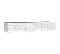 Cage à Lapin 3 Panneaux 325x109x54 cm Fer Galvanisé | Clapier Extérieur, Parc pour Petits Animaux, Design Ventilé, Compartiments Spacieux