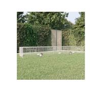 Vidaxl Cage À Lapin 4 Panneaux 433x109x54 Cm Fer Galvanisé