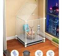 Cage à lapin à cryptage d'intérieur, cages à lapin, cages pour animaux de compagnie pour petits, avec plateau et tapis de pied (taille : 37 x 37 x 42 cm)