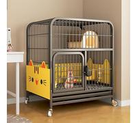 Cage À Lapin Big Space, Clapier À Lapin, Villa À Lapin À Deux Étages, avec Plateaux Coulissants Profonds, Tube Carré Épaissi, pour Lapin, Furet(70x55x75cm)
