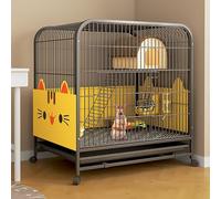 Cage À Lapin Big Space, Clapier À Lapin, Villa À Lapin À Deux Étages, avec Plateaux Coulissants Profonds, Tube Carré Épaissi, pour Lapin, Furet(60x45x66cm)