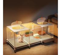 Cage à lapin, cage à lapin, villa transparente, panneau avant en résine HD, fenêtre de toit transparente ouvrable
