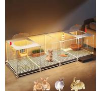 Cage à lapin, cage à lapin, villa transparente, panneau avant en résine HD, fenêtre de toit transparente ouvrable