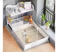 Cage à Lapin - Cage pour Petits Animaux Cage pour Cochon d'Inde 2 Maison pour Petits Animaux Clôture pour Animaux de Compagnie DIY Maille métallique Clôture intérieure ()