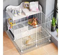 Cage à Lapin - Cage pour Petits Animaux Cage pour Cochon d'Inde 2 Maison pour Petits Animaux Clôture pour Animaux de Compagnie DIY Maille métallique Clôture intérieure ()