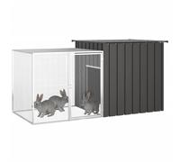 Cage à Lapin, Clapier à Lapin Extérieur Enclos pour Petit Animaux Clapier Anthracite 200x91x100 cm Acier galvanisé