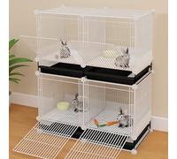 Cage à lapin cryptée anti-pulvérisation, clapier intérieur, compartiment pour animal domestique, plateau de type tiroir, facile à nettoyer