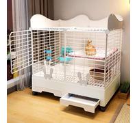Cage à lapin d'intérieur avec design double couche, renfort de déflecteur et lucarne - Grande capacité pour un nettoyage et une installation faciles, espace de vie confortable pour animaux de